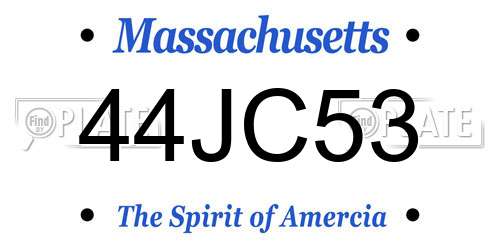 44JC53 Massachusetts License Plate