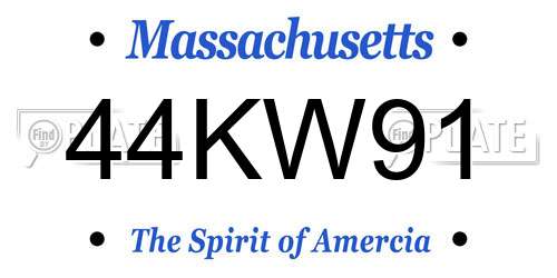 44KW91 Massachusetts License Plate