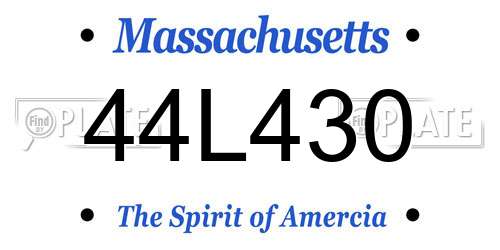 44L430 Massachusetts License Plate