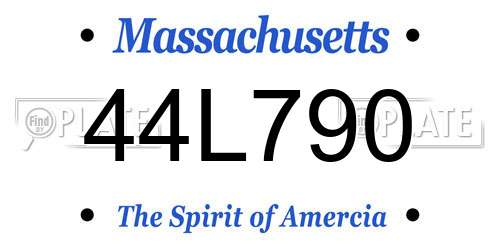 44L790 Massachusetts License Plate