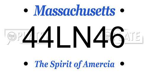44LN46 Massachusetts License Plate