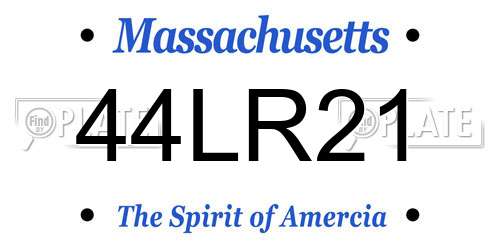 44LR21 Massachusetts License Plate