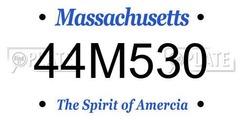 44M530 Massachusetts License Plate