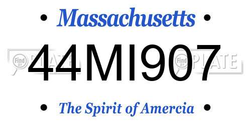 44MI907 Massachusetts License Plate