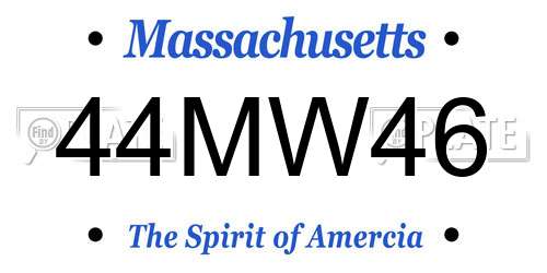 44MW46 Massachusetts License Plate