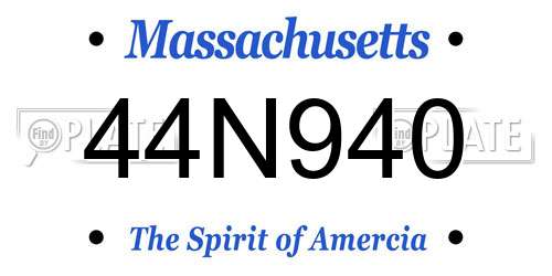 44N940 Massachusetts License Plate