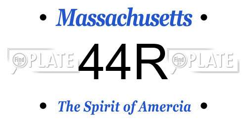 44R Massachusetts License Plate