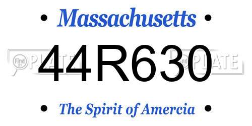 44R630 Massachusetts License Plate