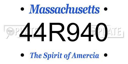 44R940 Massachusetts License Plate