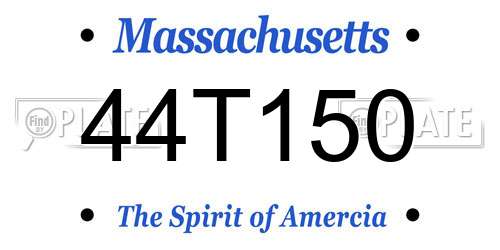 44T150 Massachusetts License Plate