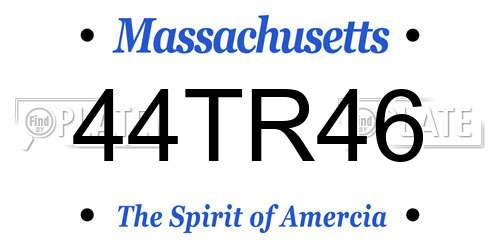 44TR46 Massachusetts License Plate