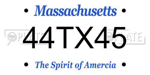44TX45 Massachusetts License Plate