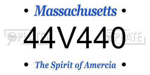 44V440 Massachusetts License Plate