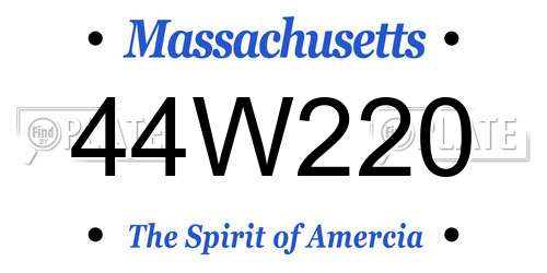 44W220 Massachusetts License Plate
