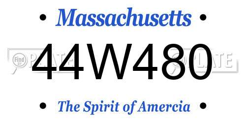 44W480 Massachusetts License Plate