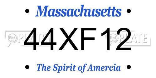 44XF12 Massachusetts License Plate