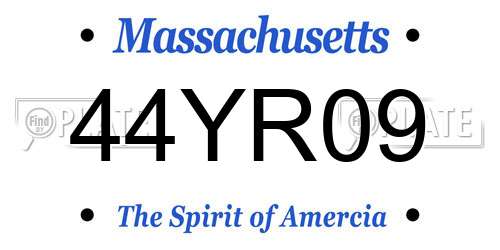 44YR09 Massachusetts License Plate