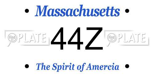 44Z Massachusetts License Plate