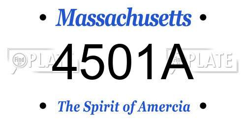 4501A Massachusetts License Plate