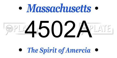 4502A Massachusetts License Plate