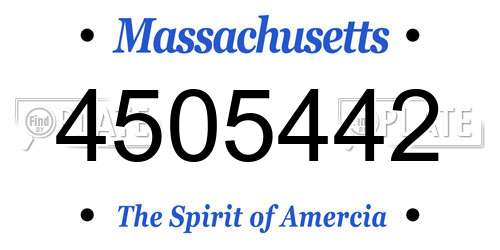 4505442 Massachusetts License Plate