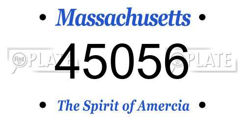 45056 Massachusetts License Plate