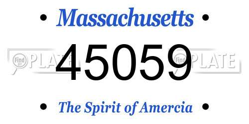 45059 Massachusetts License Plate