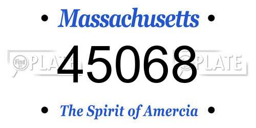 45068 Massachusetts License Plate