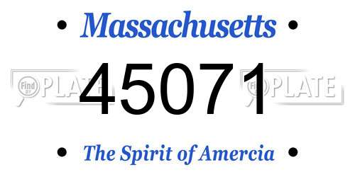 45071 Massachusetts License Plate