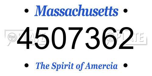 4507362 Massachusetts License Plate