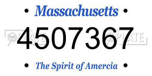 4507367 Massachusetts License Plate