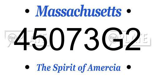 45073G2 Massachusetts License Plate