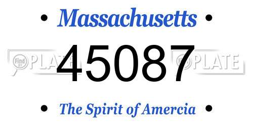 45087 Massachusetts License Plate