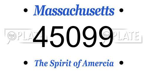 45099 Massachusetts License Plate