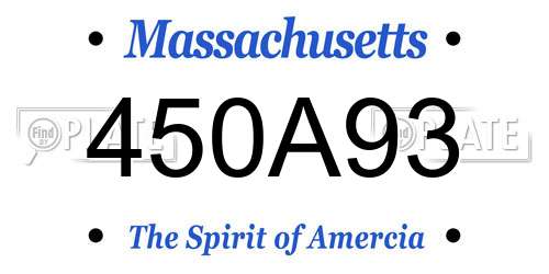 450A93 Massachusetts License Plate