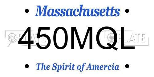 450MQL Massachusetts License Plate