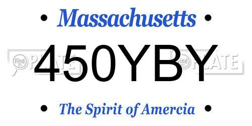 450YBY Massachusetts License Plate