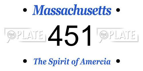 451 Massachusetts License Plate