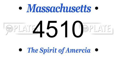 4510 Massachusetts License Plate