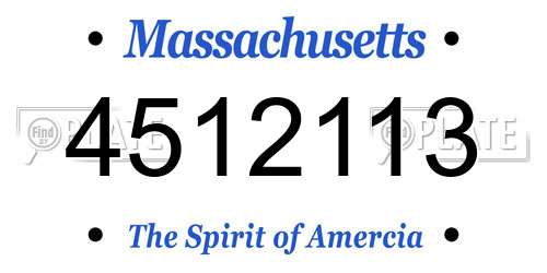 4512113 Massachusetts License Plate
