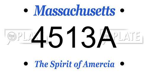 4513A Massachusetts License Plate