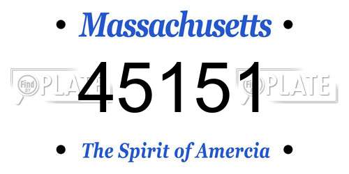 45151 Massachusetts License Plate