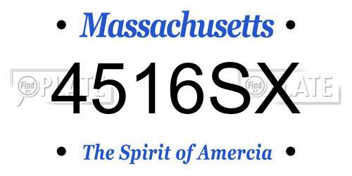 4516SX Massachusetts License Plate