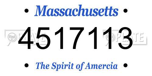4517113 Massachusetts License Plate