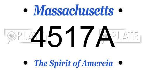 4517A Massachusetts License Plate