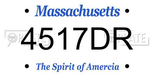 4517DR Massachusetts License Plate