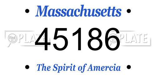 45186 Massachusetts License Plate