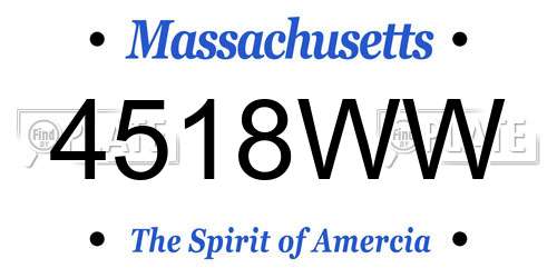 4518WW Massachusetts License Plate