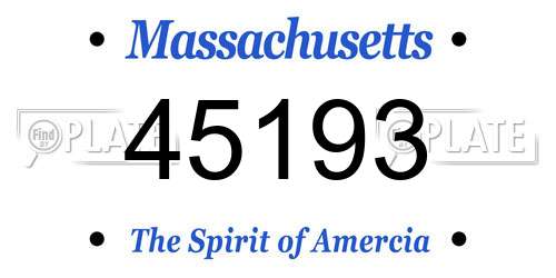45193 Massachusetts License Plate