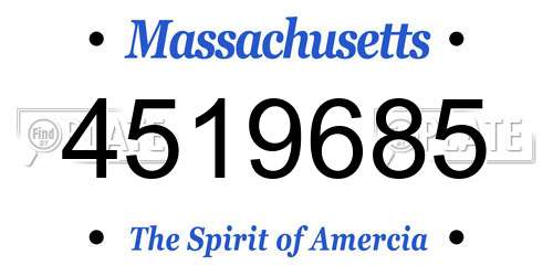 4519685 Massachusetts License Plate